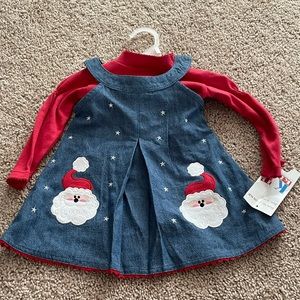 NWT girls 2pc Santa Christmas dress sz 0/3m & 24m